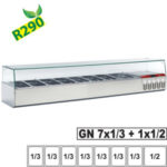 Refrigerated structure GN 7x 1/3, 1x 1/2 with right glass