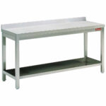 Wall work table with lower shelf