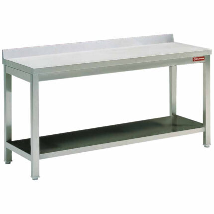 Work table with  undershelf + rear edge
