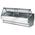 Refrigerated display counters, curved glass with storage space
