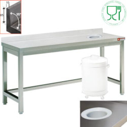 cleaning and sorting table, waste op., edge