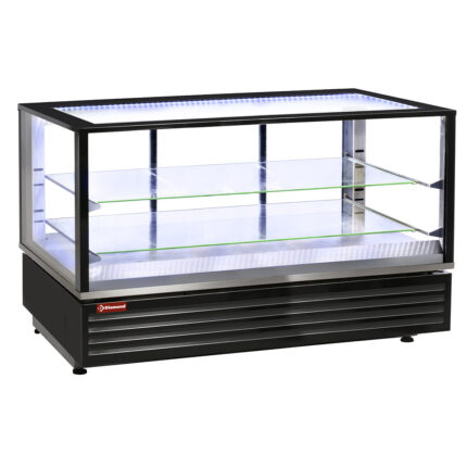 Heated display case EN or GN, ventilated, 2 levels, BLACK