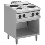 Electric range, 4 round plates, on cupboard