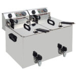 Electric table top fryer 2x 10 liters + tap