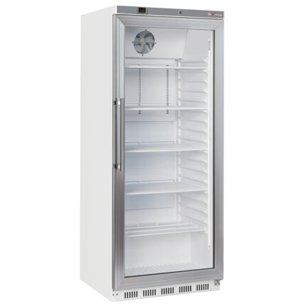 Ventilated refrigerator GN 2/1, glass door, 600 liters - white
