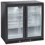 Ventilated "back bar" bottle cooler, 2 swing glass doors