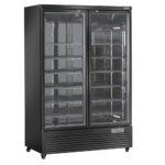 Vertical fridge showcase, 2 doors, 1085 liters - BLACK
