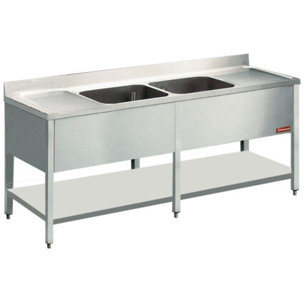 Sink 2 tanks and 2 drain surfaces