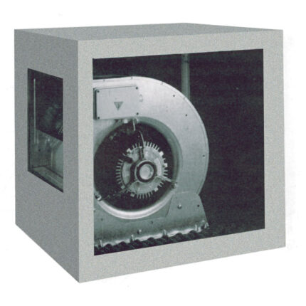 Centrifugal ventilator with isolated caisson