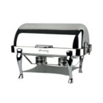 Set of two heated soup tureens in bain marie, complete with adjustable electric plate.