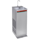 Pedal-operated refrigerated fountain, stainless steel, 35 litres/hour
