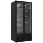 Drink display positive ventilated, 804 liters, 2 hinged doors, BLACK