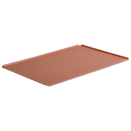 Baking tray in aluminium, 600x400 mm - 4 sides 45°, silicone, perforated