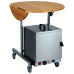 table with round foldable top, on castors, ø 80 cm