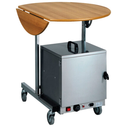 table with round foldable top, on castors, ø 80 cm