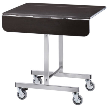 table with square foldable top, on castors, 80x80 cm
