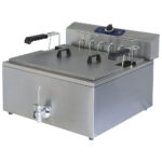 electric fryer for pastry with drain tap, tabletop, 25 litres