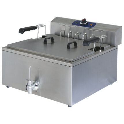 electric fryer for pastry with drain tap, tabletop, 25 litres