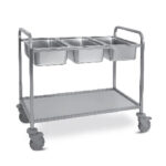 trolley for GN containers with 1 bottom shelf, 3x GN 1/1 h=200 mm