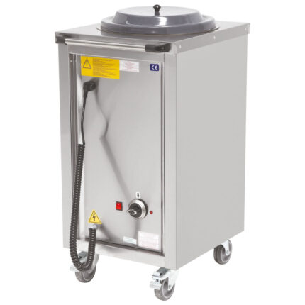 Heated plate dipenser trolley for 50 plates of Ø240-320 mm
