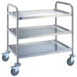 service trolley in stainless steel with 3 levels 780x430 mm