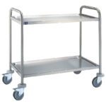 service trolley in stainless steel with 2 levels 780x430 mm
