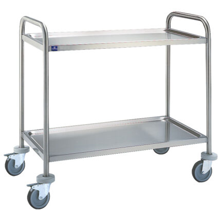 service trolley in stainless steel with 2 levels 780x430 mm