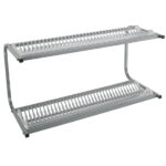 wall-mounted drying rack for plates with 2 levels, capacity 60 plates