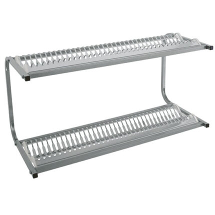wall-mounted drying rack for plates with 2 levels, capacity 60 plates