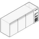 Refrigerated beverage counter with 3 doors, 2090x590 mm, +2°/+10°C