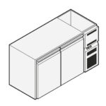 Refrigerated beverage counter with 2 doors with refrigerated sink, 1510x590 mm, +2°/+10°C