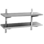 Double wall shelf 2000x400 mm with brackets and templates