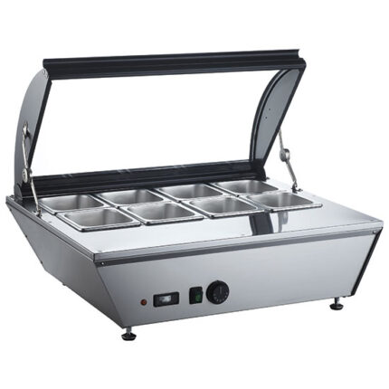 Heated countertop display 8x GN 1/6 with lifting lid, +30°/+90°C
