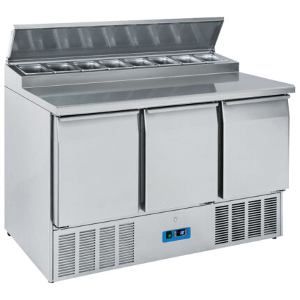 saladette with 3 doors GN 1/1, 8x GN 1/6 h=150 mm, +2°/+10°C