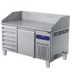 Pizza counter 1600 mm with 1 door 600x400 mm, 5 drawers EN