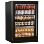 Undercounter refrigerator with 1 hinged glass door, 133 litres, -1°/+5°C