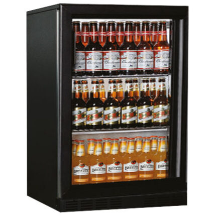Undercounter refrigerator with 1 hinged glass door, 133 litres, -1°/+5°C