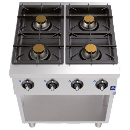 Gas hob on open cabinet with 4 burners (26,0 kW)