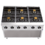 Gas hob on open cabinet with 6 burners (39,0 kW)