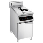 Induction fryer 30 litres on closed cabinet