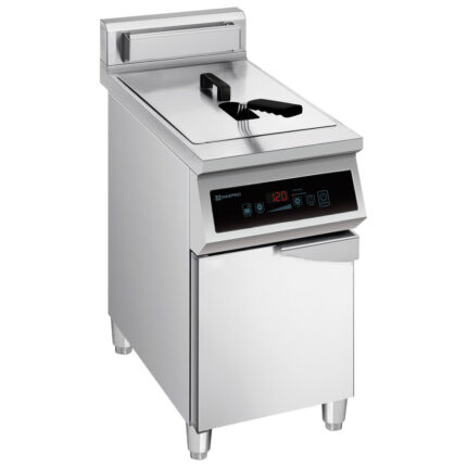 Induction fryer 30 litres on closed cabinet