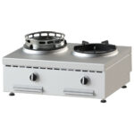 gas wok hob, tabletop, 2 burners