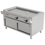 Gas teppanyaki on closed cabinet, 2 zones