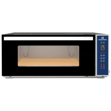 Electric deck oven with refractory bedplate and digital control, static