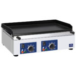 Electric griddle plate with 2 grill zones, tabletop, smooth plate