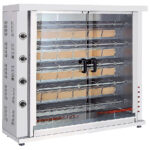 Gas chicken grill with lighting, 5 spits for 20-25 chickens