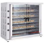 Gas chicken grill with lighting, 9 spits for 36-45 chickens