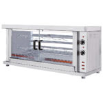 Electric chicken grill with lighting, 2 spits for 8-10 chickens