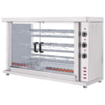 Electric chicken grill with lighting, 3 spits for 12-15 chickens