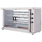 Electric chicken grill with lighting, 5 spits for 20-25 chickens